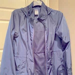 Blue rain coat